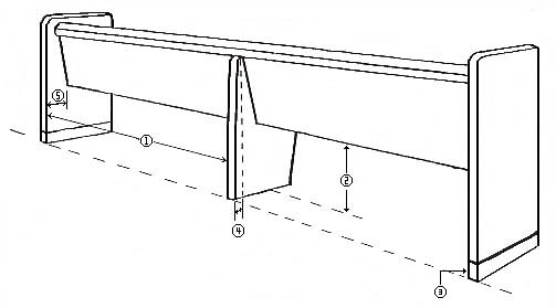 pew kneeler measurements