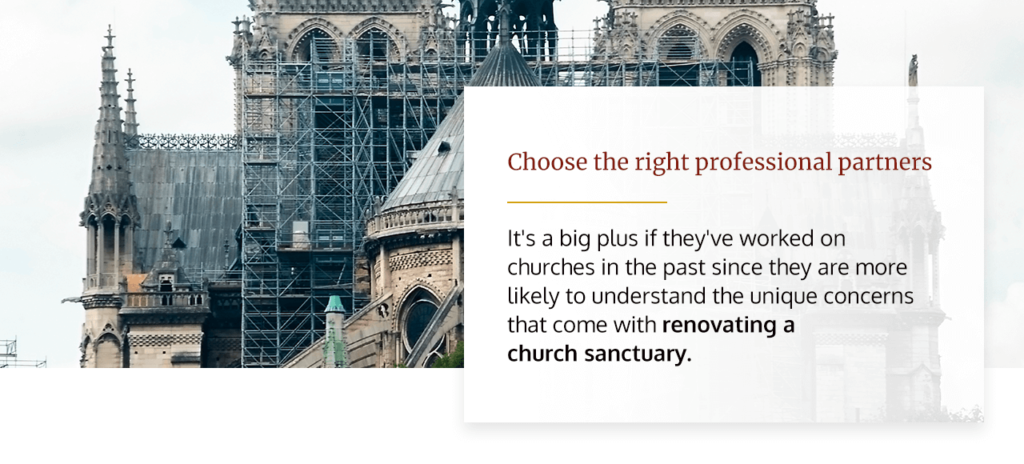 choose the right professional partners when renovating a church sanctuary