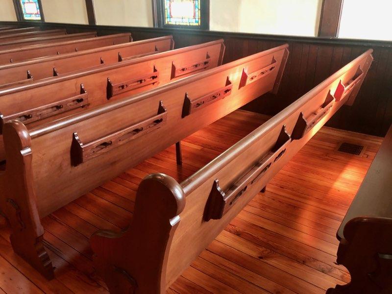 St. Stephen's Episcopal Church refinished church pews