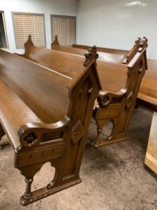 St. Joseph in Mishawaka pew refinishing