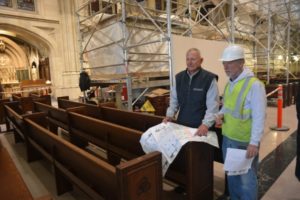 The Keck Group delivering pew refinishing & restoration services