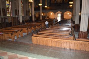 Pew Refinishing at Basilica of St. Patrick's Old Cathedral