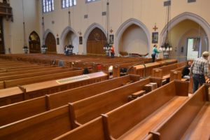 Recently completed church pew installation project