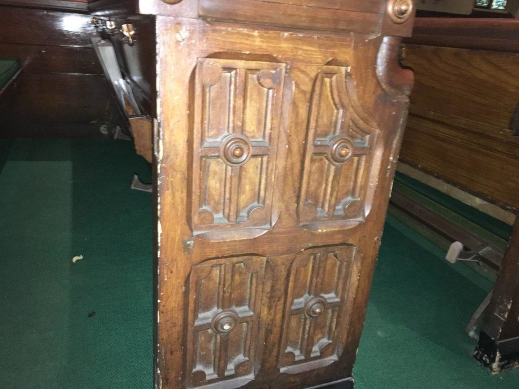 st. mary's pews before getting refinished