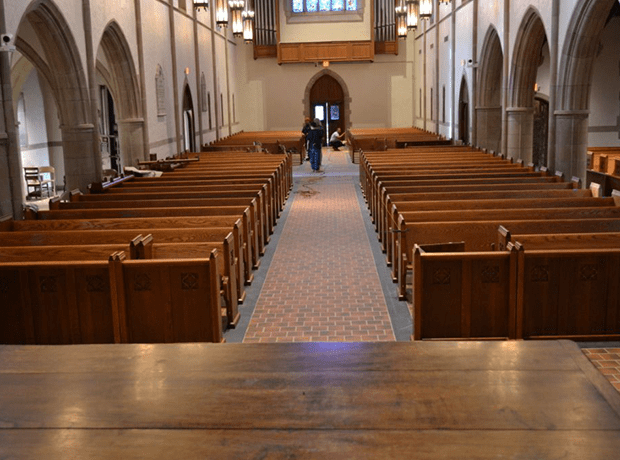 St. Stephen new pew installation