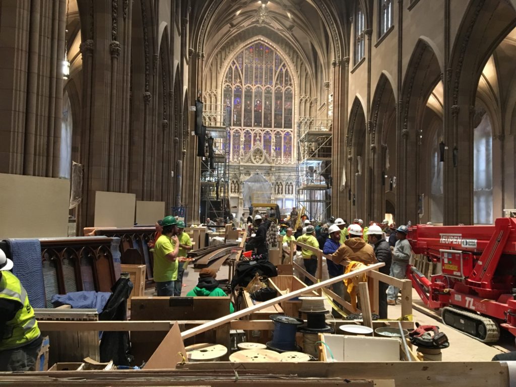 Trinity church construction clutter