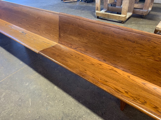 Refinished Pews before and After