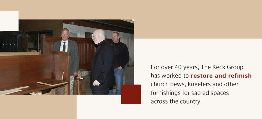 40 years of pew refinishing services from the Keck Group